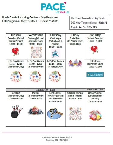 PACE Calendar